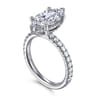 Amira - 14K White Gold Marquise Cut Diamond Engagement Ring - 0.65 ct