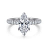 Amira - 14K White Gold Marquise Shape Diamond Engagement Ring - 0.53 ct