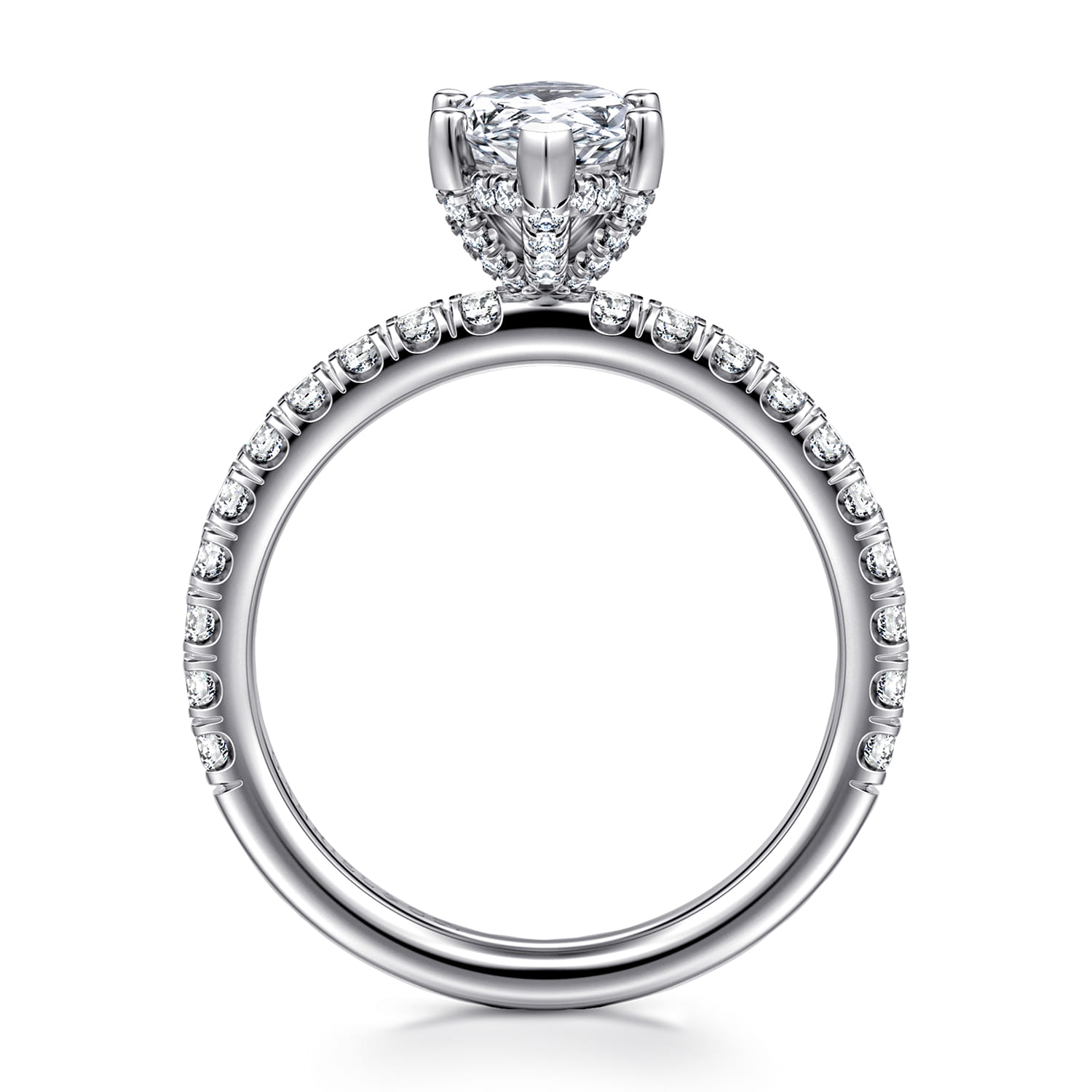 Amira - 14K White Gold Marquise Shape Diamond Engagement Ring - 0.53 ct - Shot 2