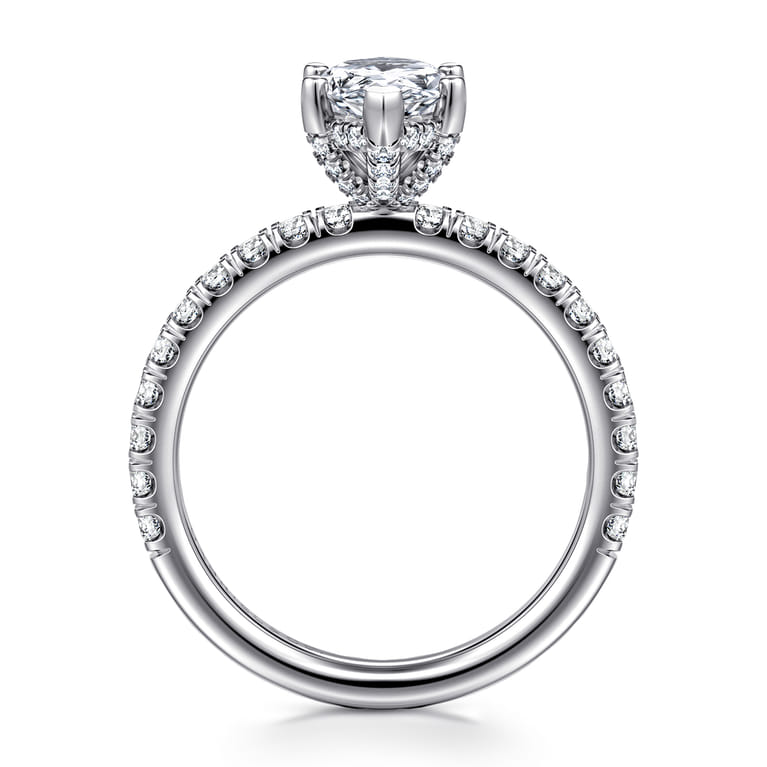 Amira - 14K White Gold Marquise Shape Diamond Engagement Ring - 0.53 ct - Shot 2