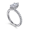 Amira - 14K White Gold Marquise Shape Diamond Engagement Ring - 0.53 ct