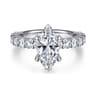 Brosnan - 14K White Gold Marquise Shape Diamond Engagement Ring - 1.1 ct