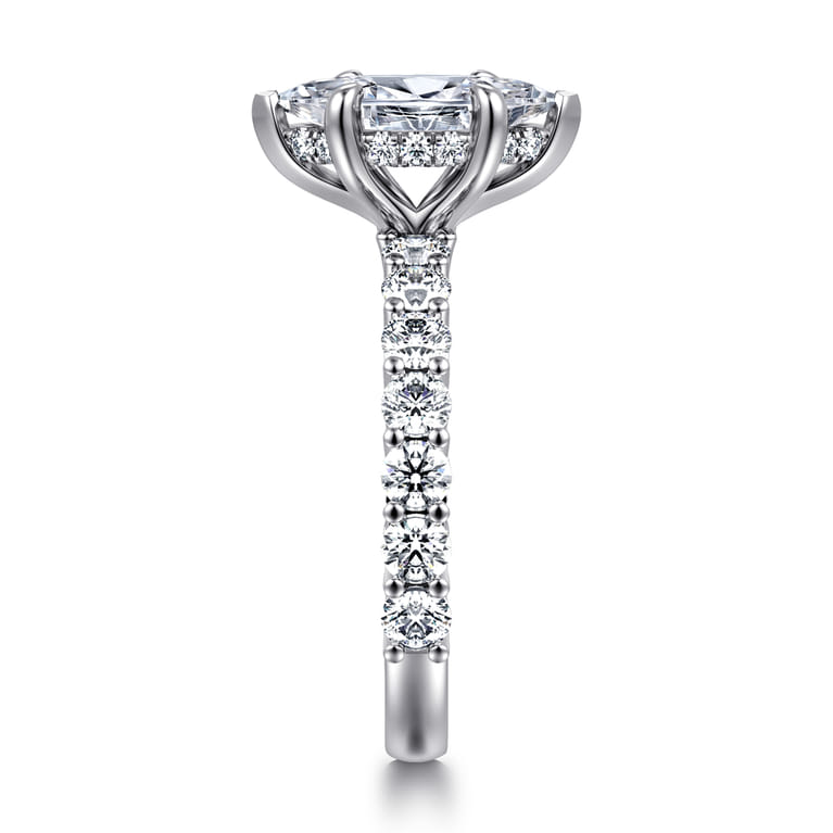 Brosnan - 14K White Gold Marquise Shape Diamond Engagement Ring - 1.1 ct - Shot 4