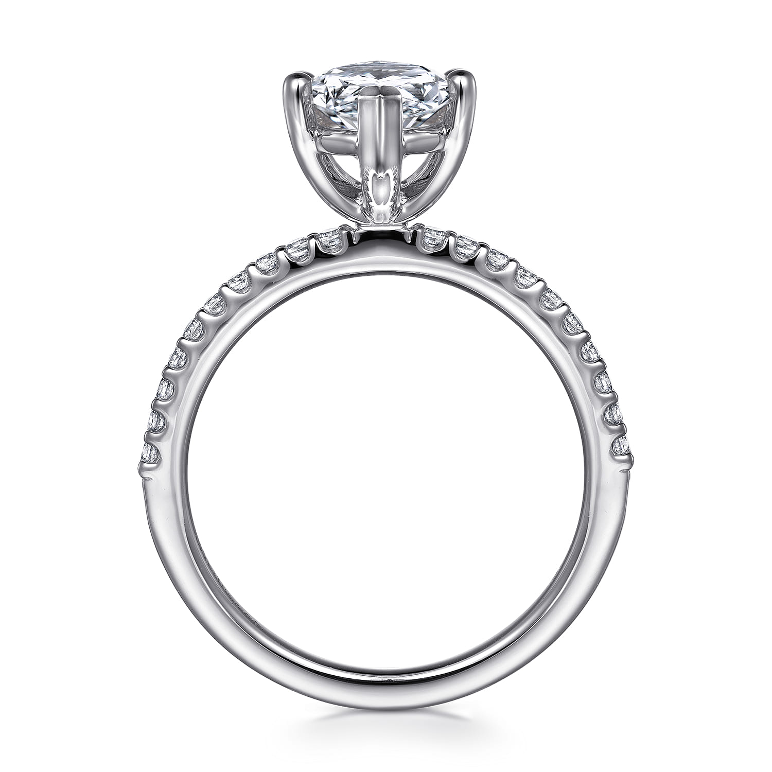 Amata - 14K White Gold Marquise Diamond Engagement Ring - 0.14 ct - Shot 2