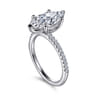 Amata - 14K White Gold Marquise Diamond Engagement Ring - 0.14 ct