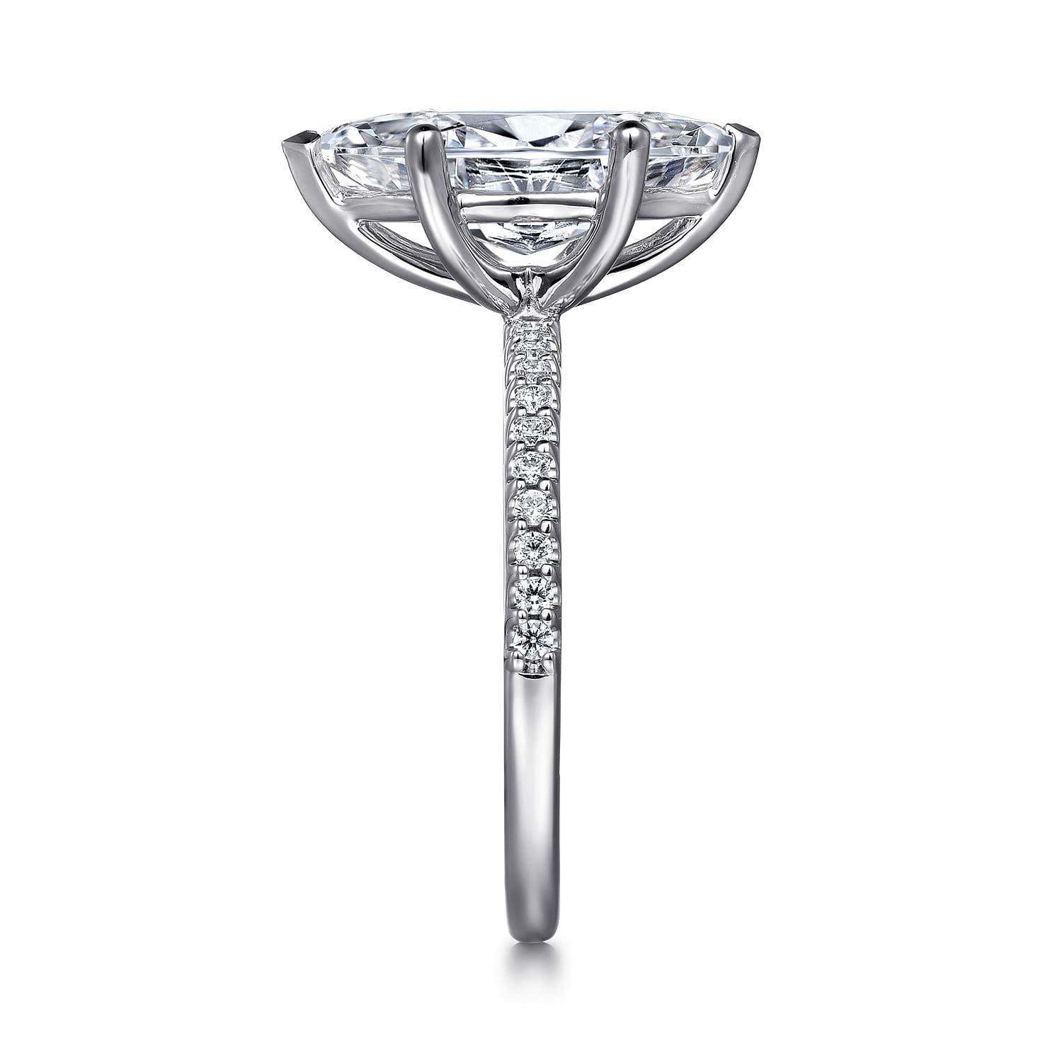Amata - 14K White Gold Marquise Diamond Engagement Ring - 0.14 ct - Shot 5