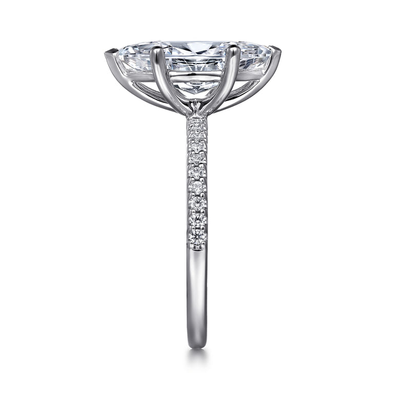 Amata - 14K White Gold Marquise Diamond Engagement Ring - 0.14 ct - Shot 5
