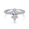 Ulani - 14K White Gold Marquise Diamond Engagement Ring - 0.31 ct