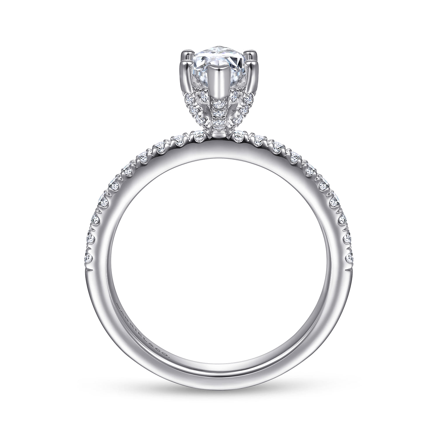 Ulani - 14K White Gold Marquise Diamond Engagement Ring - 0.31 ct - Shot 2