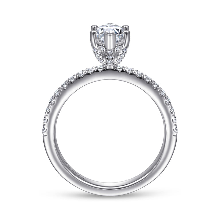 Ulani - 14K White Gold Marquise Diamond Engagement Ring - 0.31 ct - Shot 2