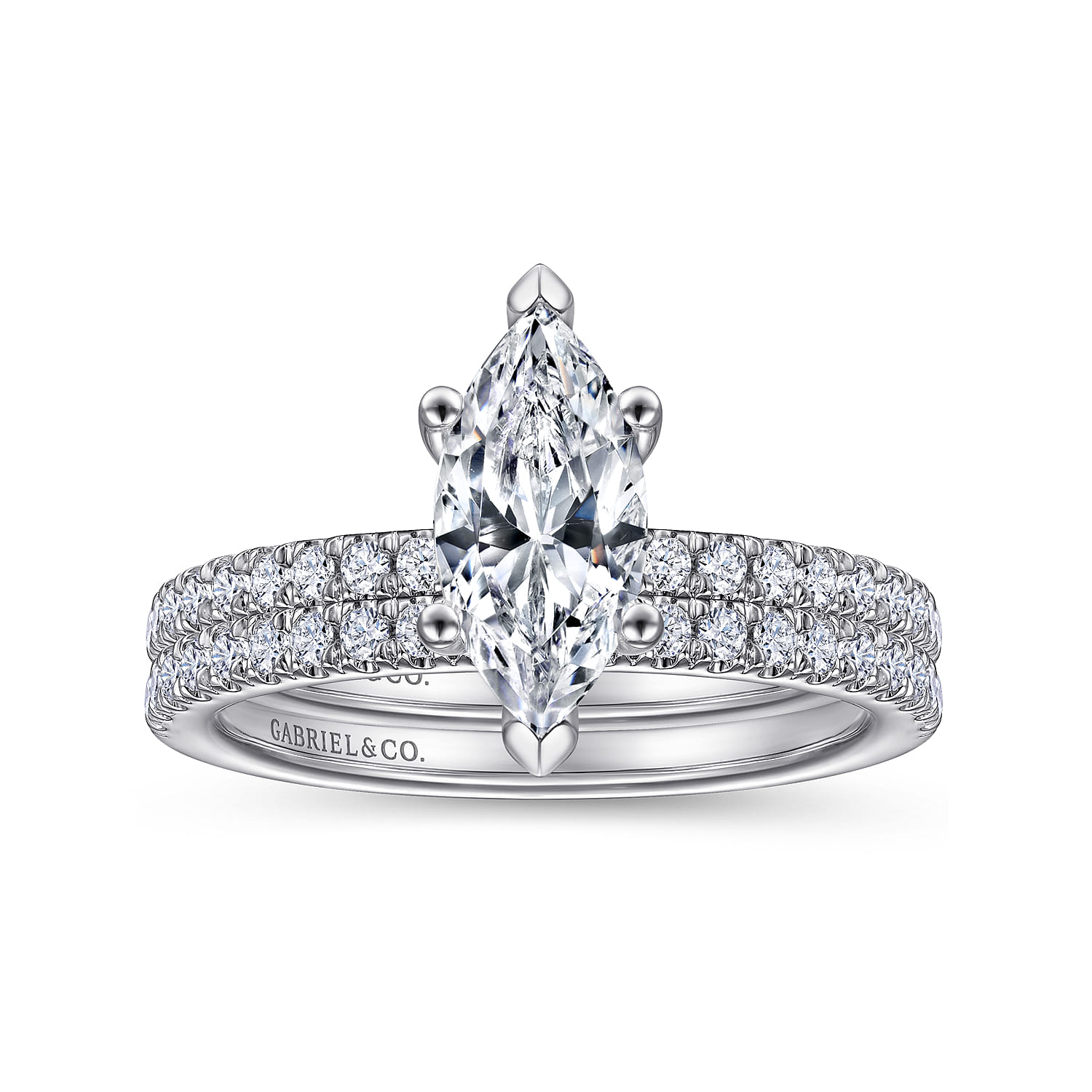 Ulani - 14K White Gold Marquise Diamond Engagement Ring - 0.31 ct - Shot 4