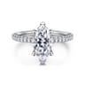 Broderick - 14K White Gold Marquise Shape Diamond Engagement Ring - 0.3 ct