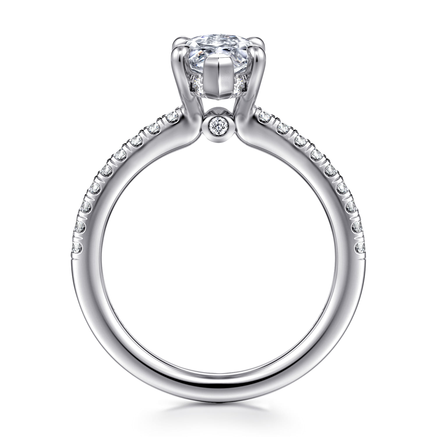 Broderick - 14K White Gold Marquise Shape Diamond Engagement Ring - 0.3 ct - Shot 2