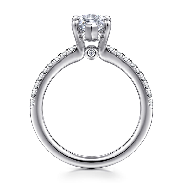 Broderick - 14K White Gold Marquise Shape Diamond Engagement Ring - 0.3 ct - Shot 2