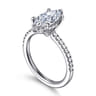 Broderick - 14K White Gold Marquise Shape Diamond Engagement Ring - 0.3 ct
