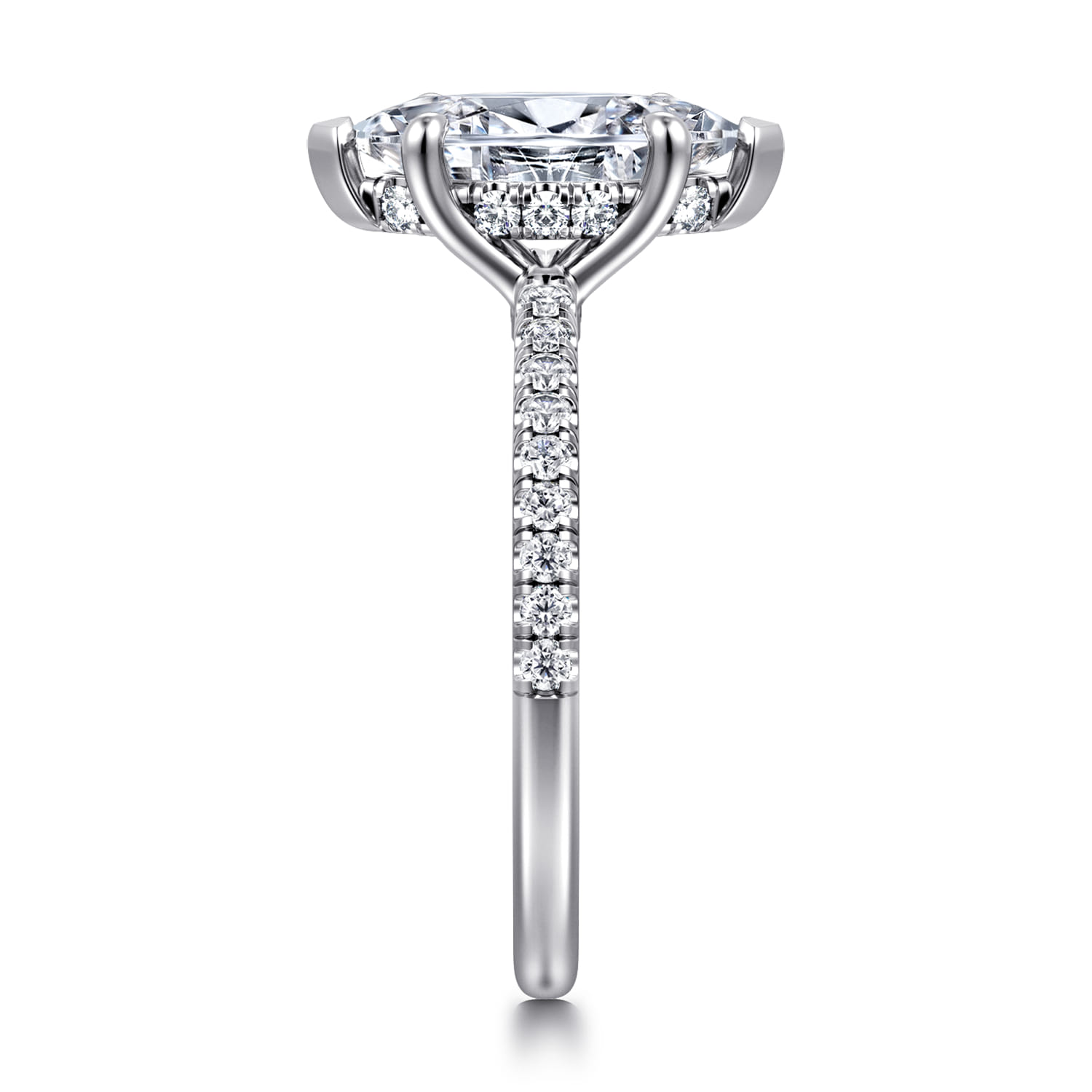 Broderick - 14K White Gold Marquise Shape Diamond Engagement Ring - 0.3 ct - Shot 4