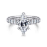 Sarita - 14K White Gold Marquise Shape Diamond Engagement Ring - 1 ct