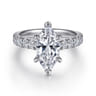Sarita - 14K White Gold Marquise Shape Diamond Engagement Ring - 1 ct