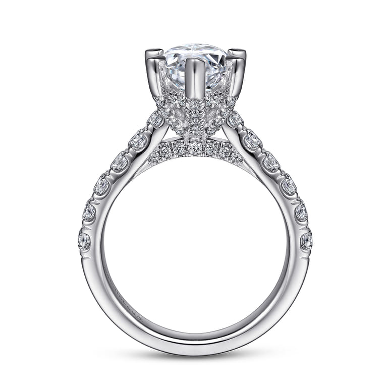 Sarita - 14K White Gold Marquise Shape Diamond Engagement Ring - 1 ct - Shot 2