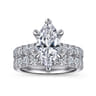 Sarita - 14K White Gold Marquise Shape Diamond Engagement Ring - 1 ct