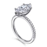 Evelyn - 14K White Gold Marquise Shape Diamond Engagement Ring - 0.18 ct