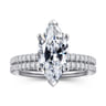Evelyn - 14K White Gold Marquise Shape Diamond Engagement Ring - 0.18 ct