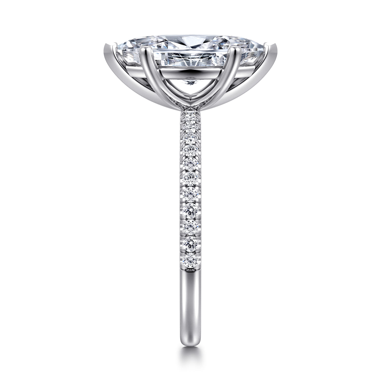 Evelyn - 14K White Gold Marquise Shape Diamond Engagement Ring - 0.18 ct - Shot 5