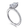 Evelyn - 14K White Gold Marquise Shape Diamond Engagement Ring - 0.18 ct