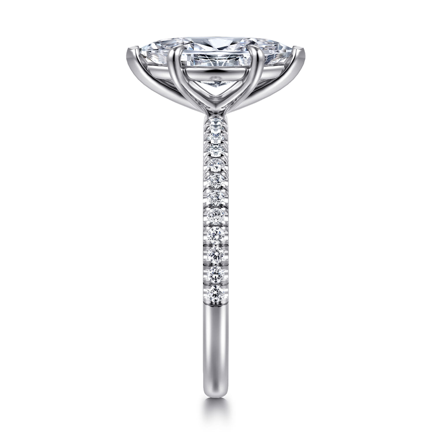 Evelyn - 14K White Gold Marquise Shape Diamond Engagement Ring - 0.18 ct - Shot 4