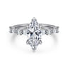 Juliet - 14K White Gold Marquise Shape Diamond Engagement Ring - 0.47 ct