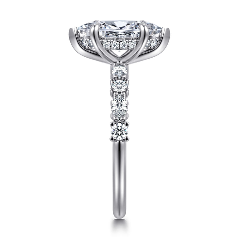 Juliet - 14K White Gold Marquise Shape Diamond Engagement Ring - 0.47 ct - Shot 4
