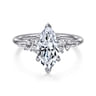 Reena - 14K White Gold Marquise Shape Diamond Engagement Ring - 0.18 ct
