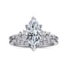 Reena - 14K White Gold Marquise Shape Diamond Engagement Ring - 0.18 ct