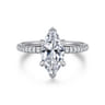 Stasia - 14K White Gold Marquise Shape Diamond Engagement Ring - 0.23 ct