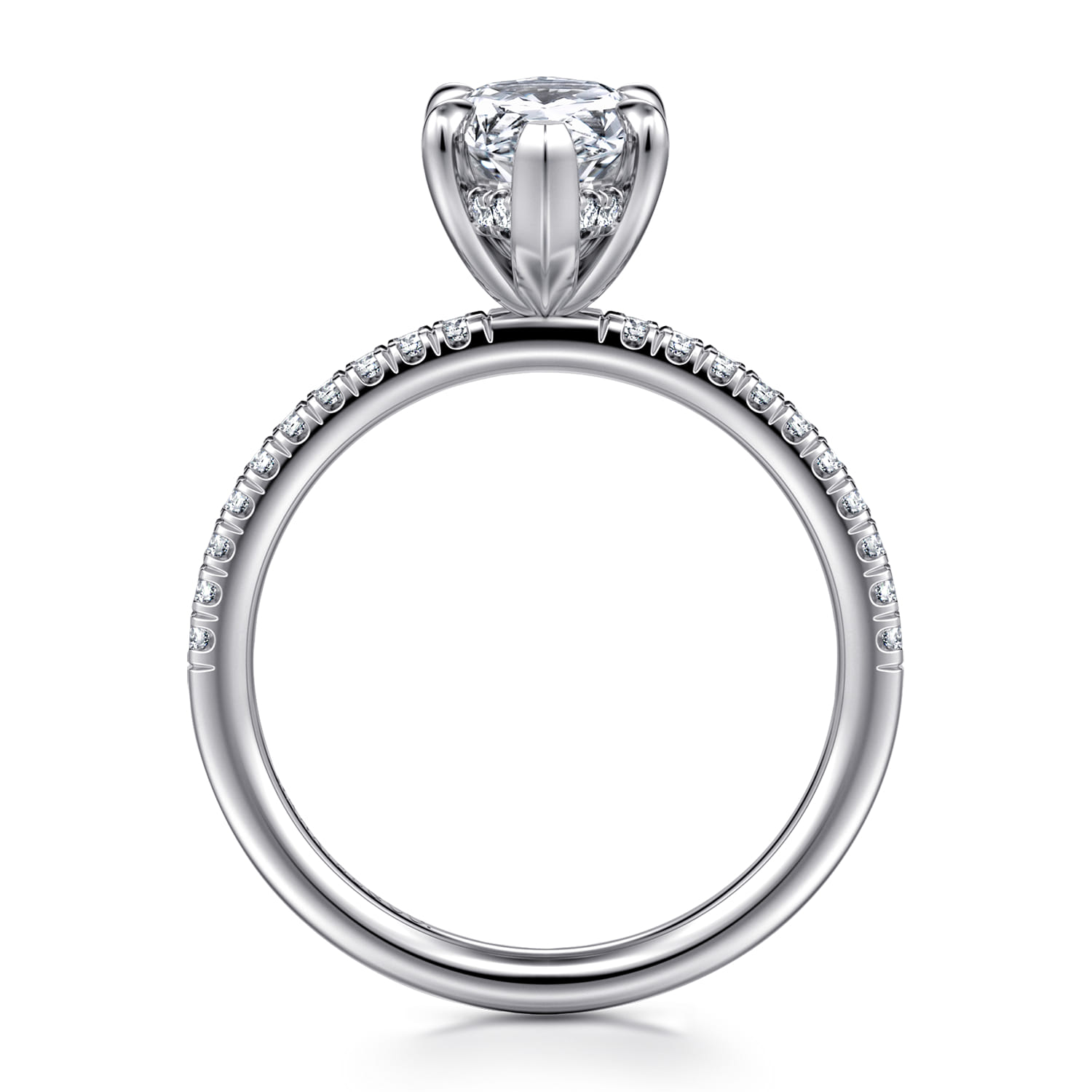 Stasia - 14K White Gold Marquise Shape Diamond Engagement Ring - 0.23 ct - Shot 2