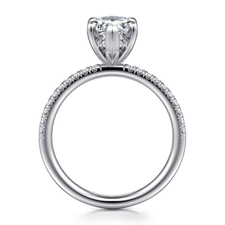 Stasia - 14K White Gold Marquise Shape Diamond Engagement Ring - 0.23 ct - Shot 2