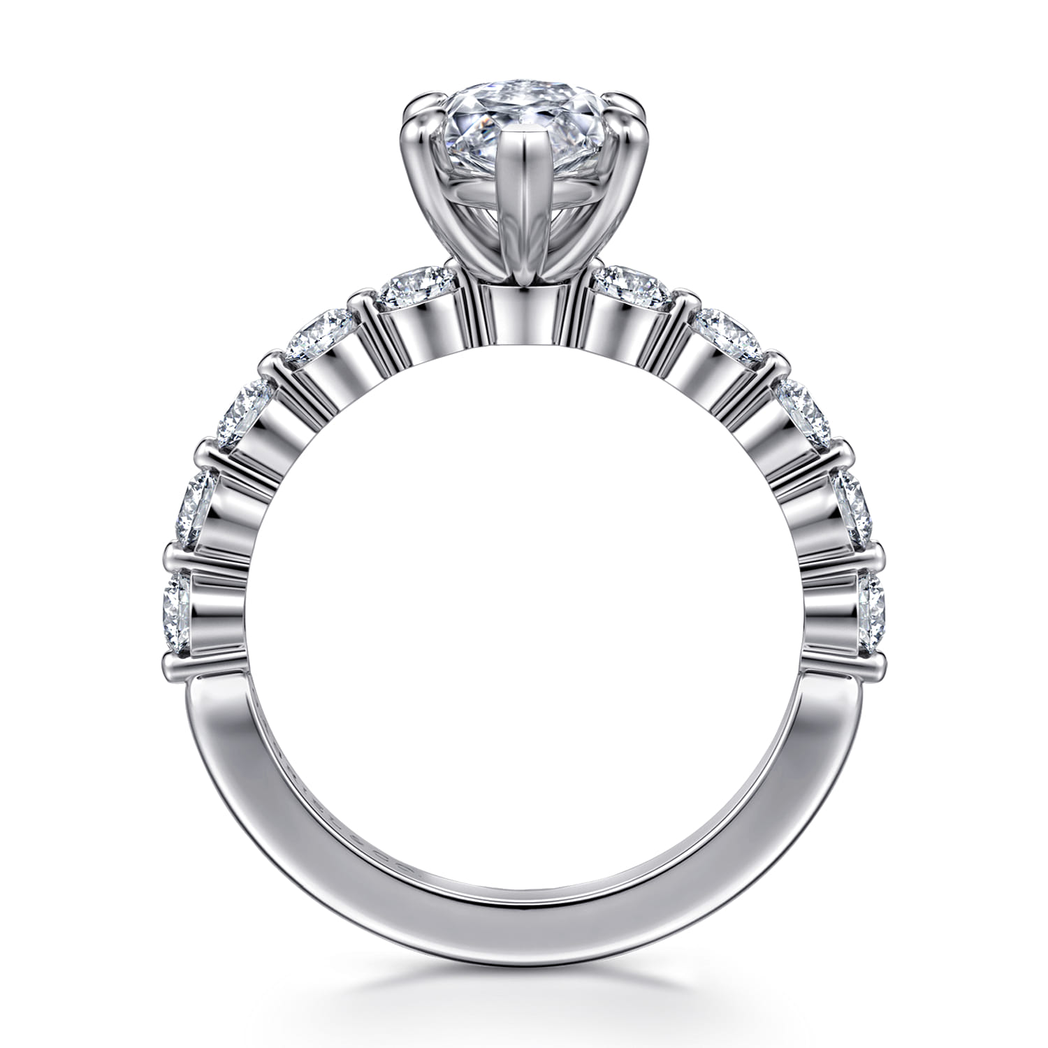 Silvey - 14K White Gold Marquise Shape Single Prong Diamond Engagement Ring - 0.7 ct - Shot 2