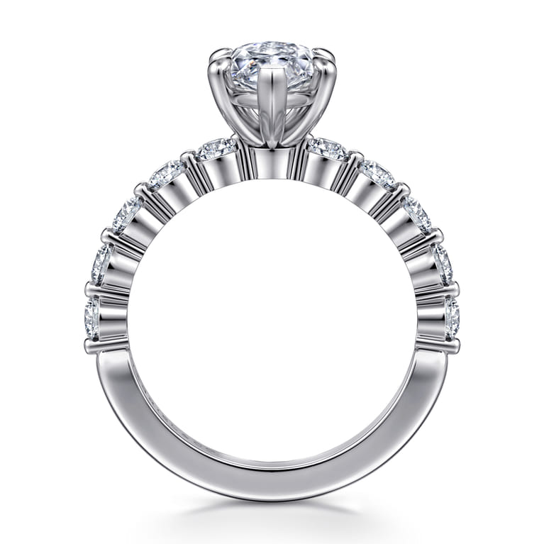 Silvey - 14K White Gold Marquise Shape Single Prong Diamond Engagement Ring - 0.7 ct - Shot 2