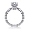 Silvey - 14K White Gold Marquise Shape Single Prong Diamond Engagement Ring - 0.7 ct