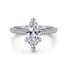 Aline - 14K White Gold Marquise Shape Diamond Engagement Ring - 0.3 ct