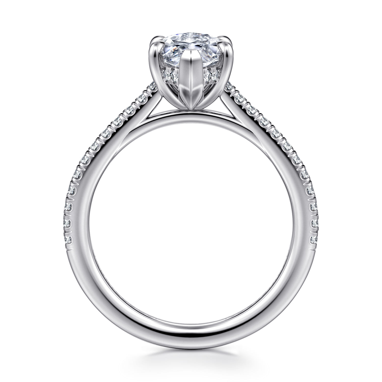 Aline - 14K White Gold Marquise Shape Diamond Engagement Ring - 0.3 ct - Shot 2