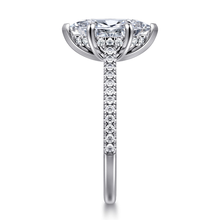 Aline - 14K White Gold Marquise Shape Diamond Engagement Ring - 0.3 ct - Shot 4