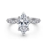 Lanna - 14K White Gold Marquise Shape Diamond Engagement Ring - 0.25 ct