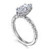 Lanna - 14K White Gold Marquise Shape Diamond Engagement Ring - 0.25 ct