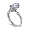 Lanna - 14K White Gold Marquise Shape Diamond Engagement Ring - 0.25 ct