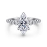 Emberlie - 14K White Gold Marquise Shape Diamond Engagement Ring - 0.5 ct