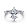 Alisa - 14K White Gold Marquise Shape Diamond Engagement Ring - 0.55 ct