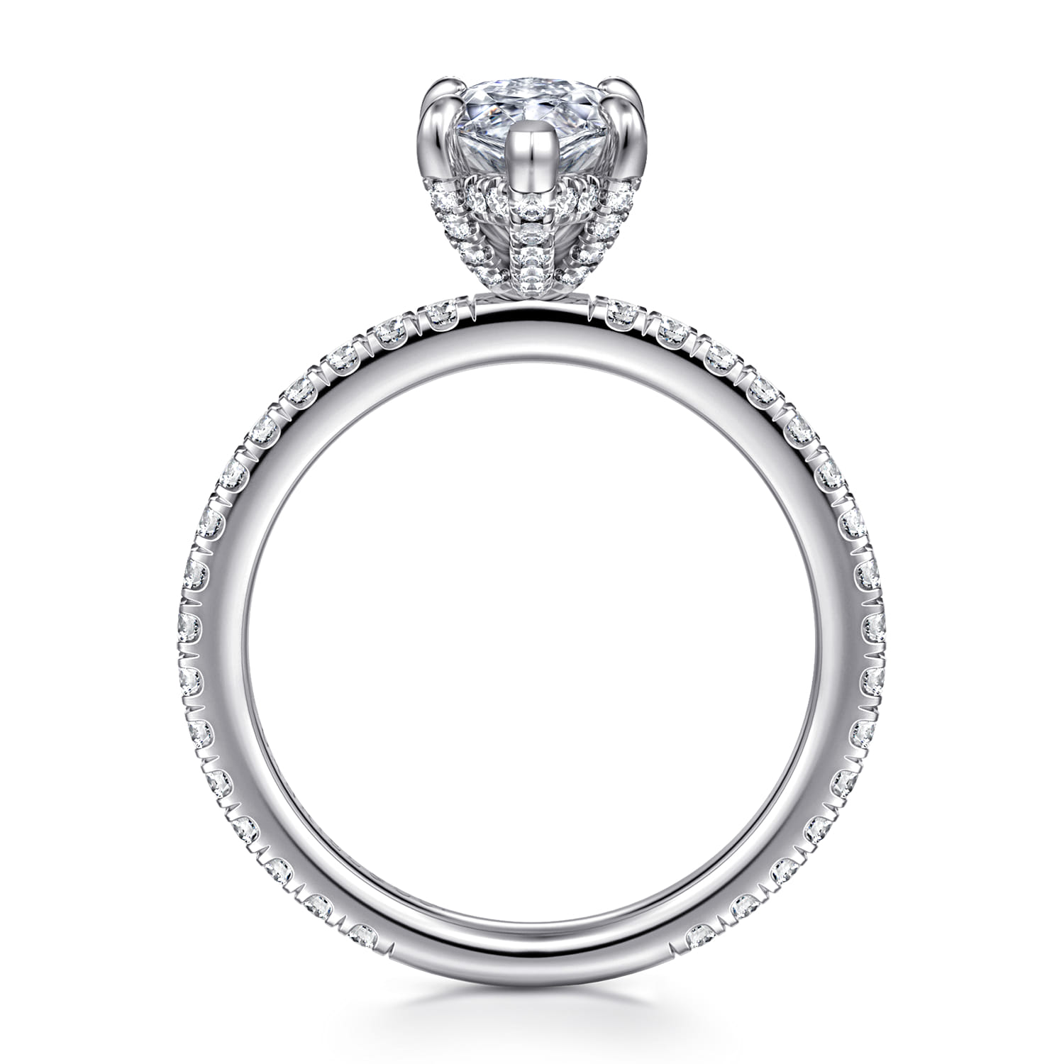 Alisa - 14K White Gold Marquise Shape Diamond Engagement Ring - 0.55 ct - Shot 2