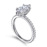 Alisa - 14K White Gold Marquise Shape Diamond Engagement Ring - 0.55 ct