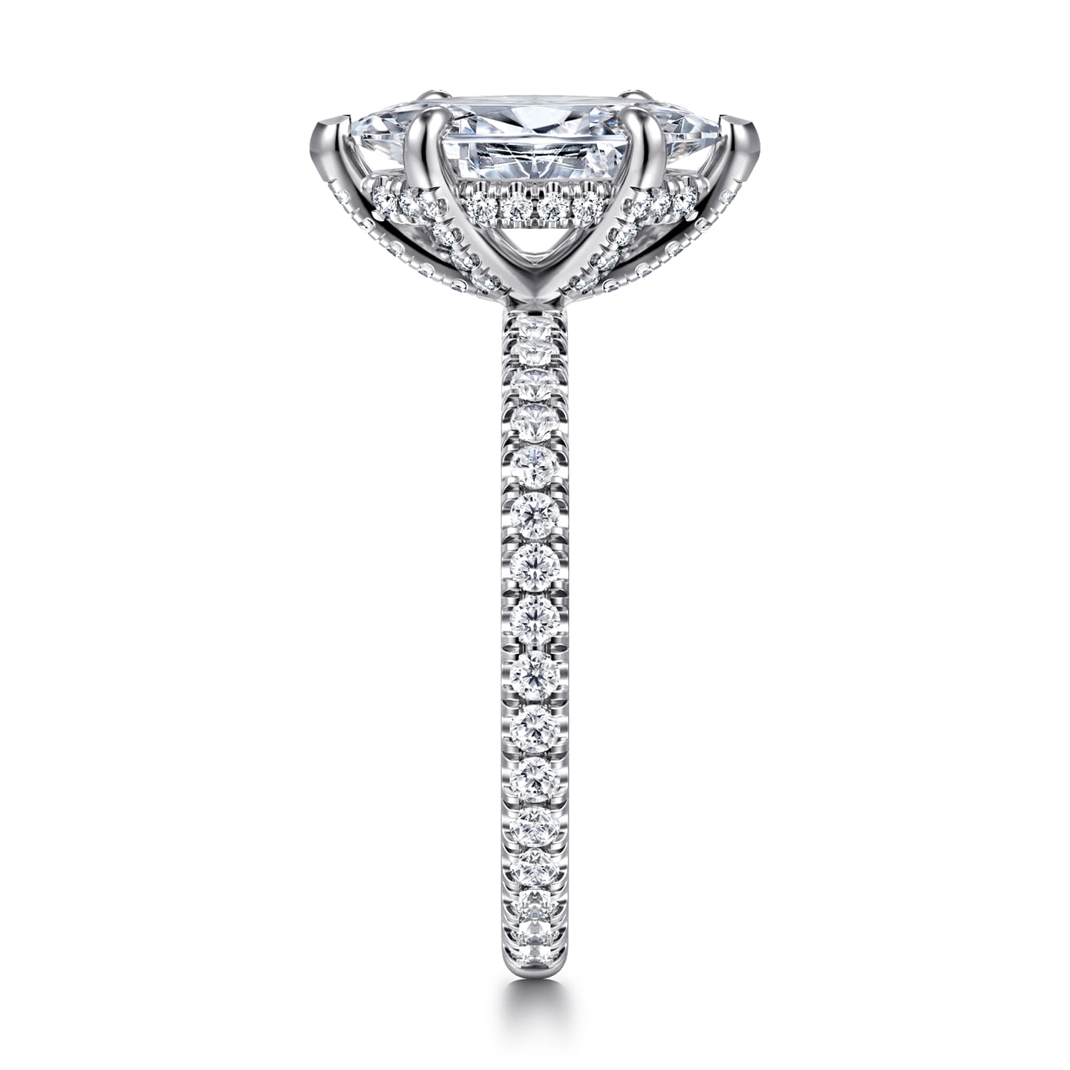 Alisa - 14K White Gold Marquise Shape Diamond Engagement Ring - 0.55 ct - Shot 4